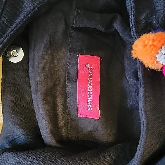 Expressions NYC Large Boho shoulder bag, Black and multicolored - Picture 5 of 6